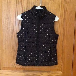 Polka dot puffer vest; Colebrook for the Loft